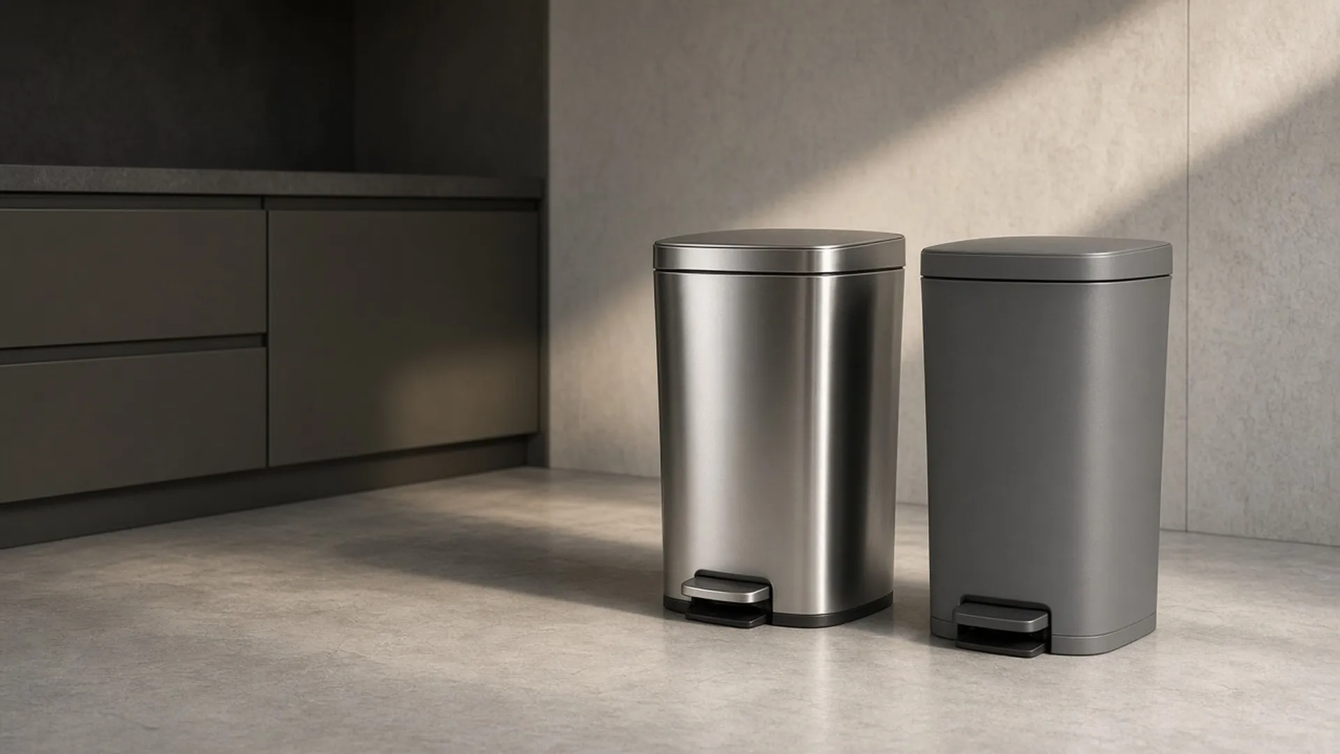 A steel can and a plastic can side by side